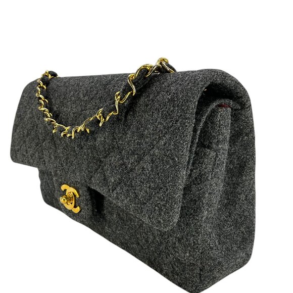 Chanel Vintage Quilted Wool Medium Classic Double Flap Bag - Picture 2 of 8